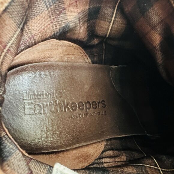 Timberland Earthkeepers Brown Leather Wooden Heel Half Chaps Ankle Booties - 9.5 - Picture 7 of 8